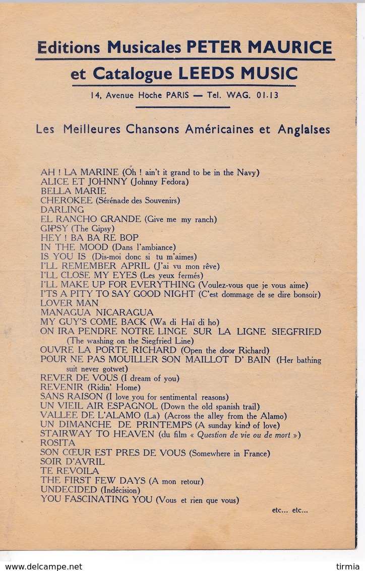 Danse, Ballerine, Danse - Line Renaud (p;André Hornez ; M: Carl Sigman), 1947 (Numéro D'objet: #75642 - Other & Unclassified