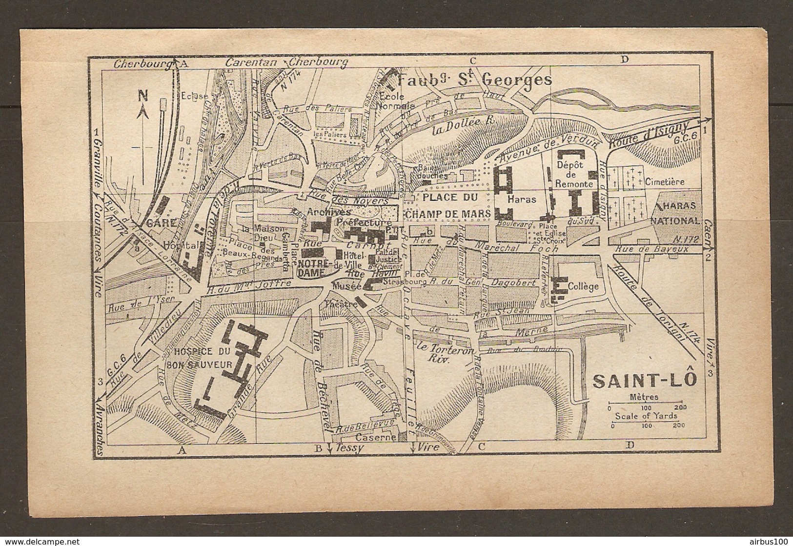 CARTE PLAN 1933 - SAINT LO BON SAUVEUR CASERNE HARAS NATIONAL DEPOT De La REMONTE LA DOLLEE ECLUSE ARCHIVES - Cartes Topographiques