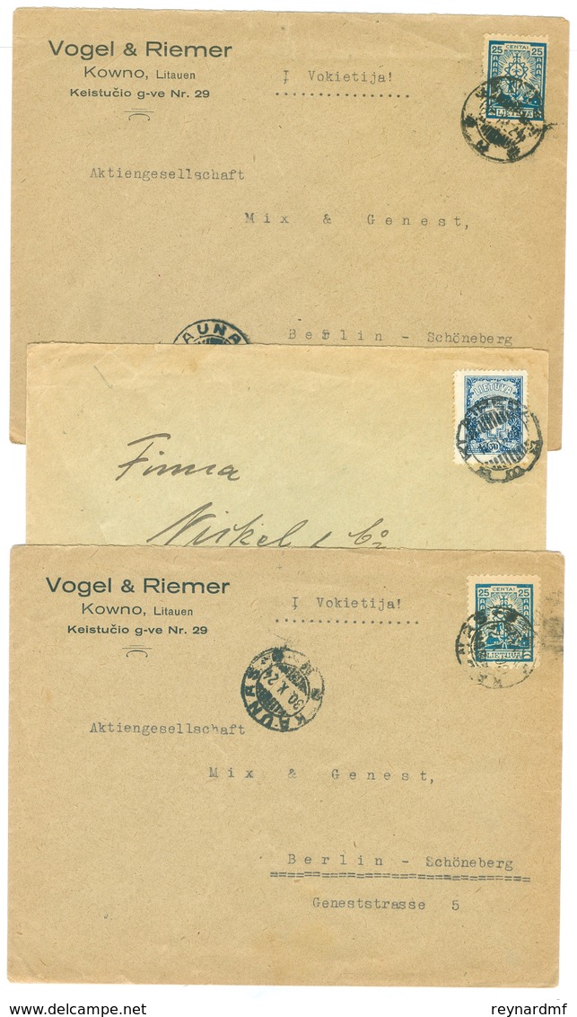 1920s Lithuania 27 Commercial Covers. Kaunas/Klaipeda Pmks. - Lituanie