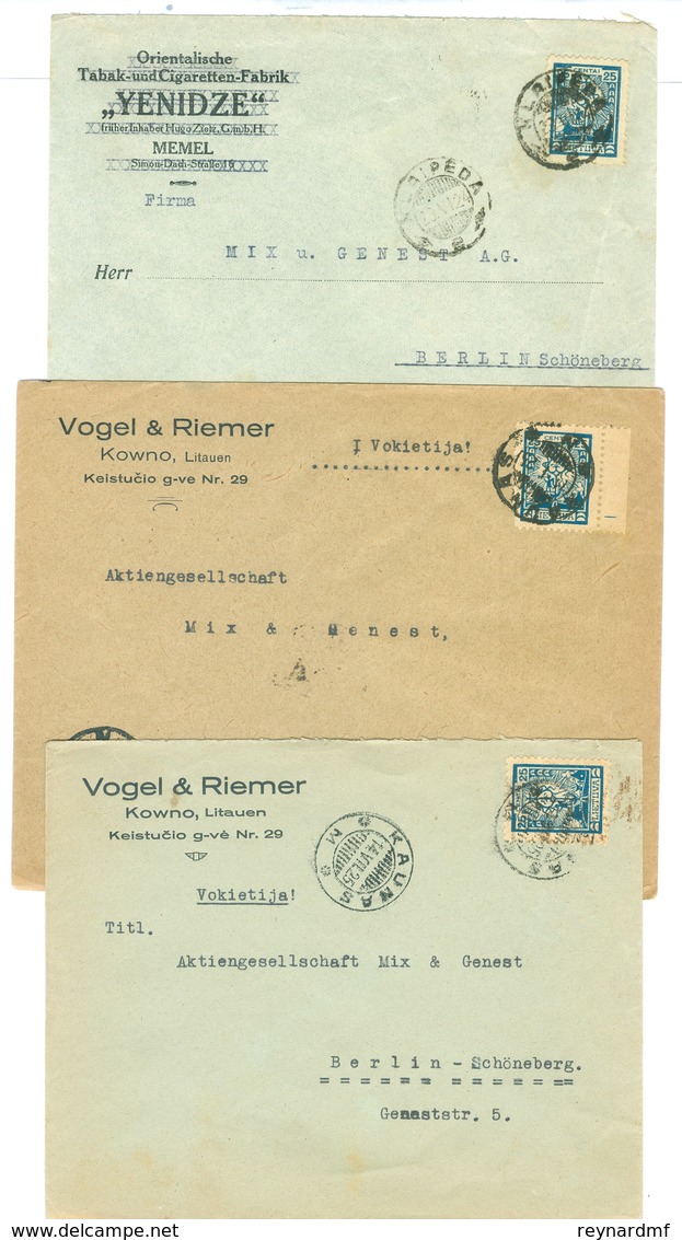 1920s Lithuania 27 commercial covers. Kaunas/Klaipeda pmks.