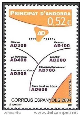 Andorra Español 2004 Yvert 306 Neuf ** Cote (2015) 2.00 Euro Code Postal - Neufs