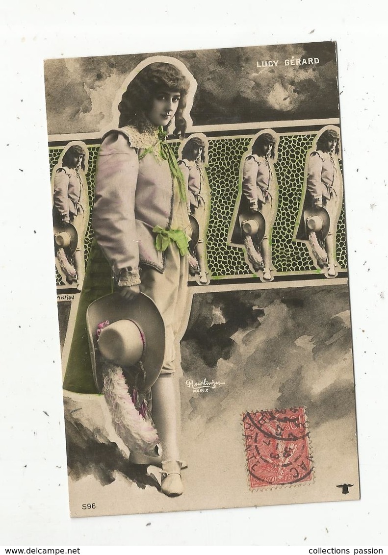 Cp, Spectacle ,artiste,  LUCY GERARD ,  Reutlinger ,  Voyagée 1907 - Künstler