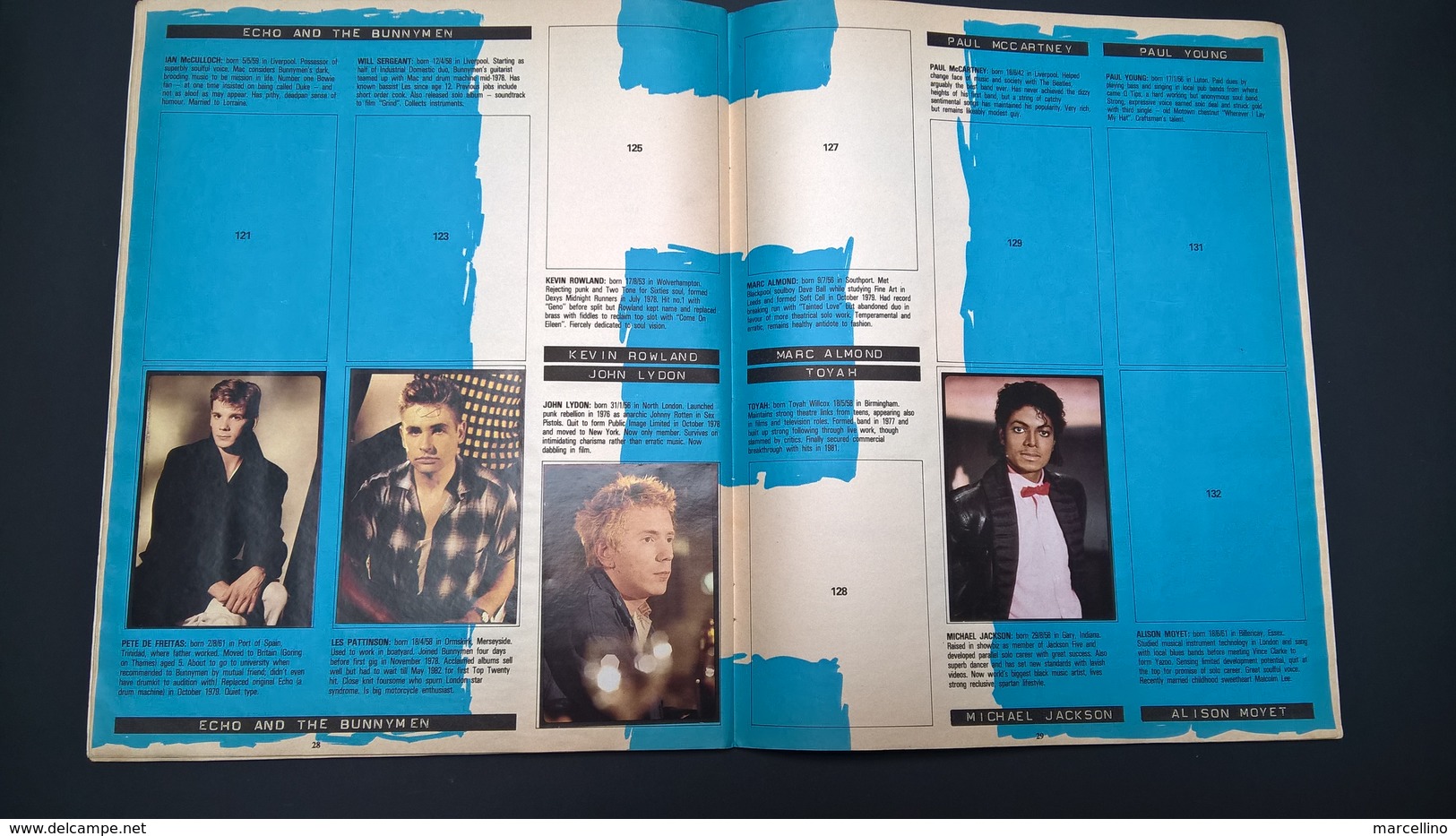 Album Panini The Smash Hits Collection 1984 INCOMPLET. Détails voir scans de toutes les pages.