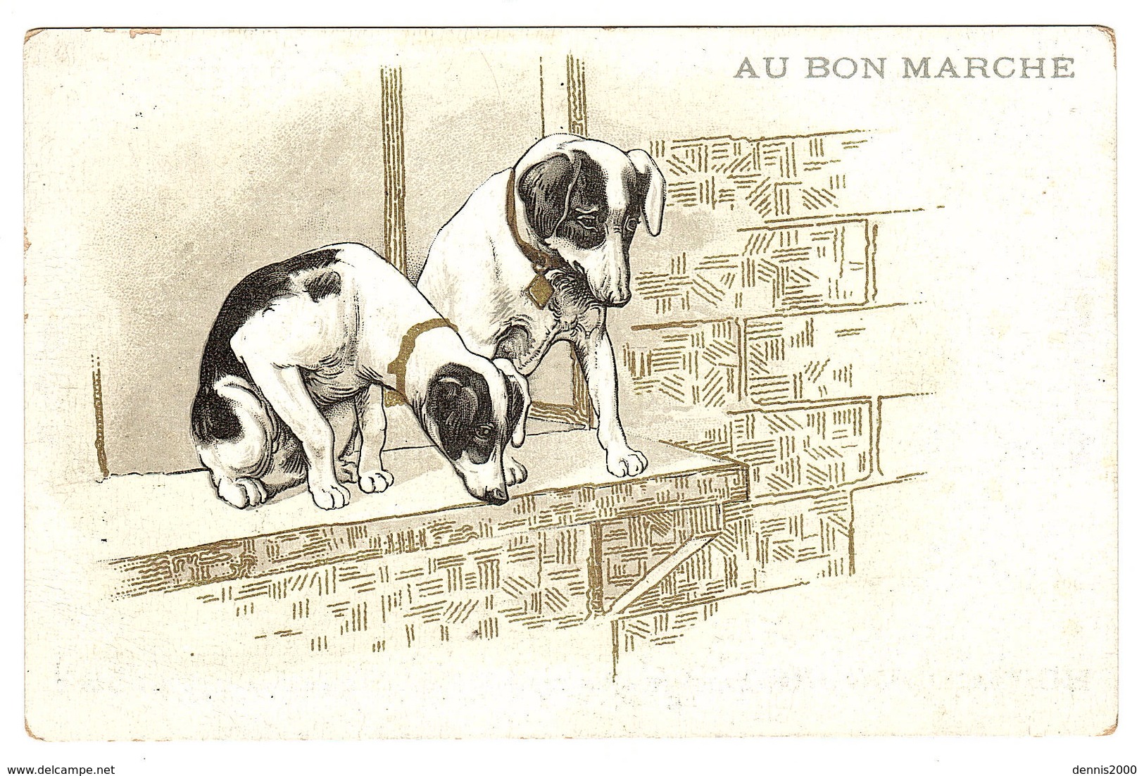 CARTE PUB - AU BON MARCHÉ - CHIENS - DOGS - Reclame