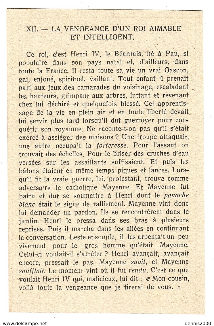 CARTE PUB - VÊTEMENTS CONCHON-QUINETTE - Historiettes De France - 12 - La Vengeance D' Un Roi Aimable Et Intelligent - Publicité