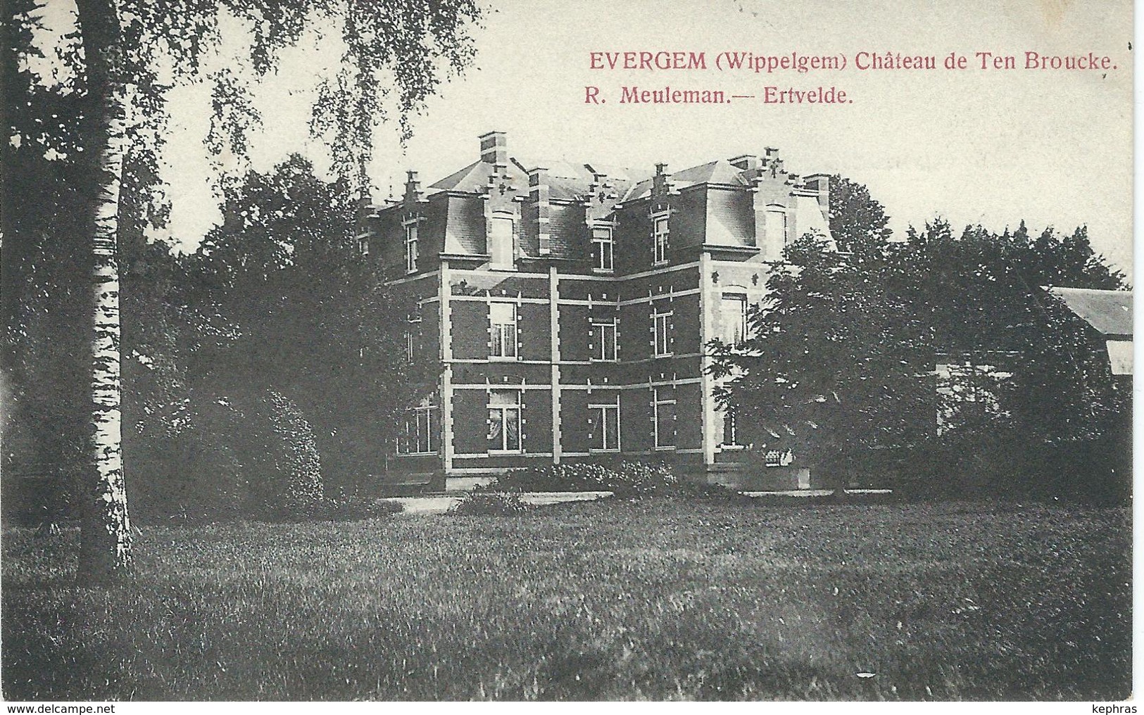 EVERGEM (WIPPELGEM) : Chateau De Ten Broucke - Cachet De La Poste 1907 - Evergem