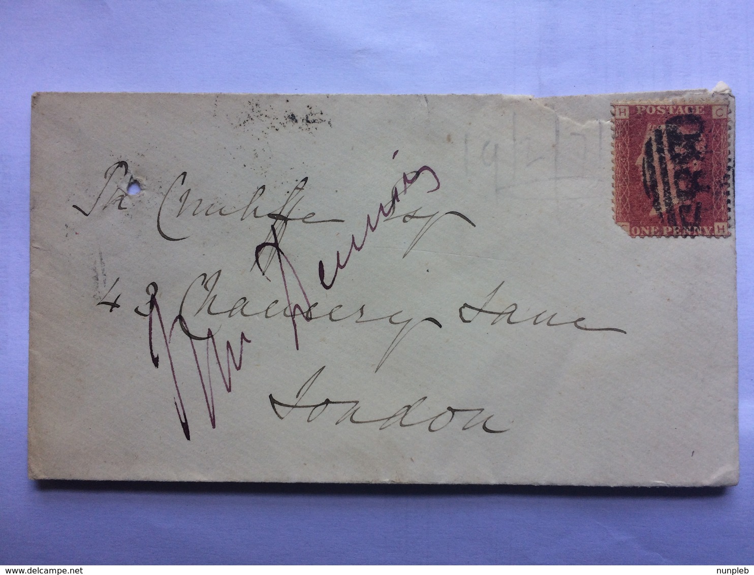 GB 1871 Cover Shanklin IOW To London With Additional Southampton Mark Tied With 1d Red Plate 124 - Covers & Documents