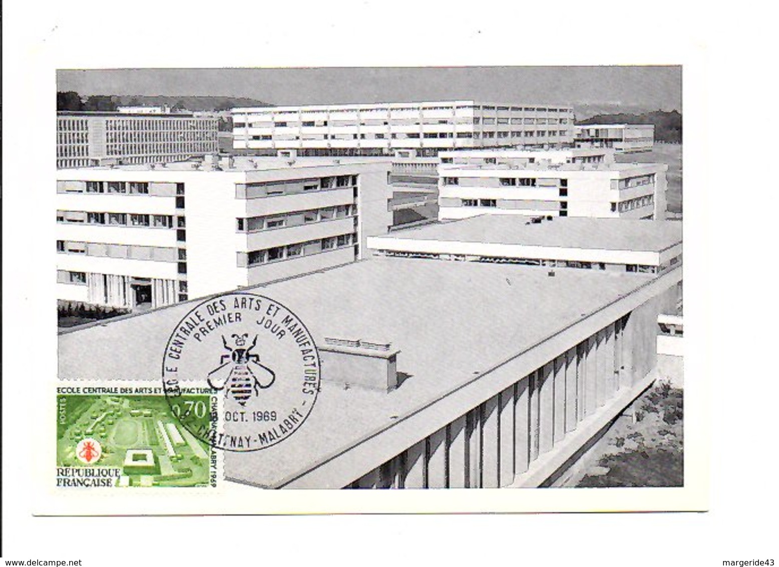 CARTE MAXIMUM 1969 MANUFACTURE CENTRALE ARTS ET METIERS CHATENAY MALABRY - 1960-1969