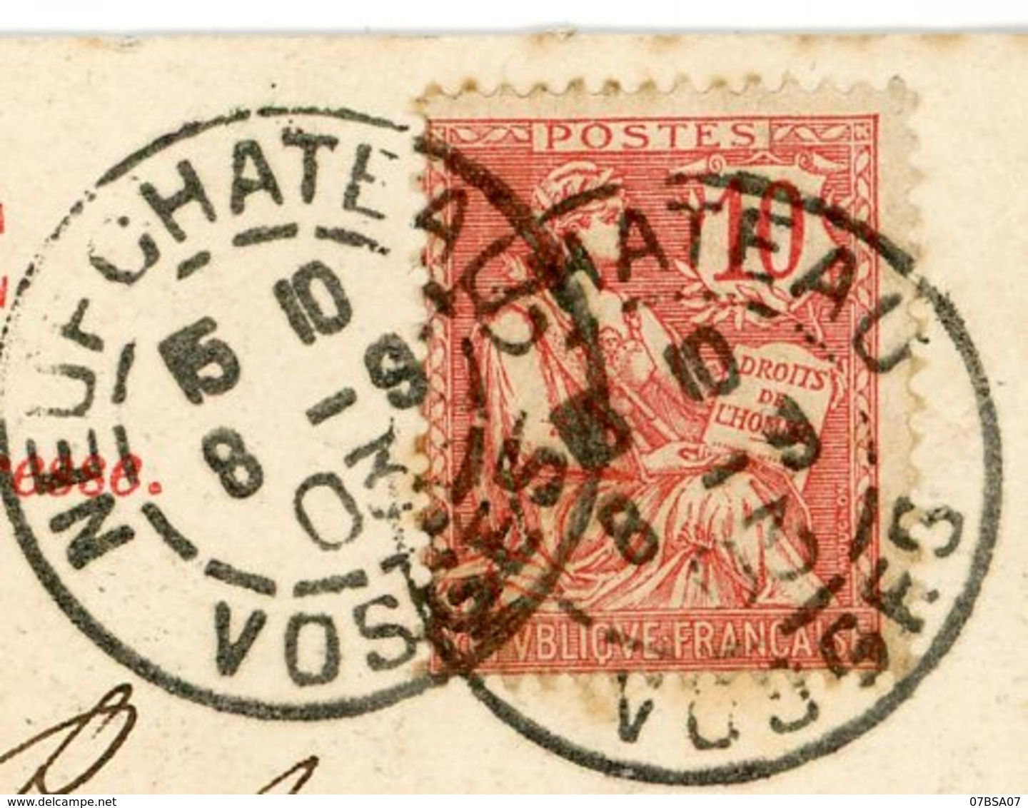 VOSGES CP 1903 NEUFCHATEAU T84 BOITE RURALE C = SOULOSSE COUSSEY ( SOULOSSE SOUS ST ELOPHE ) - 1877-1920: Periodo Semi Moderno