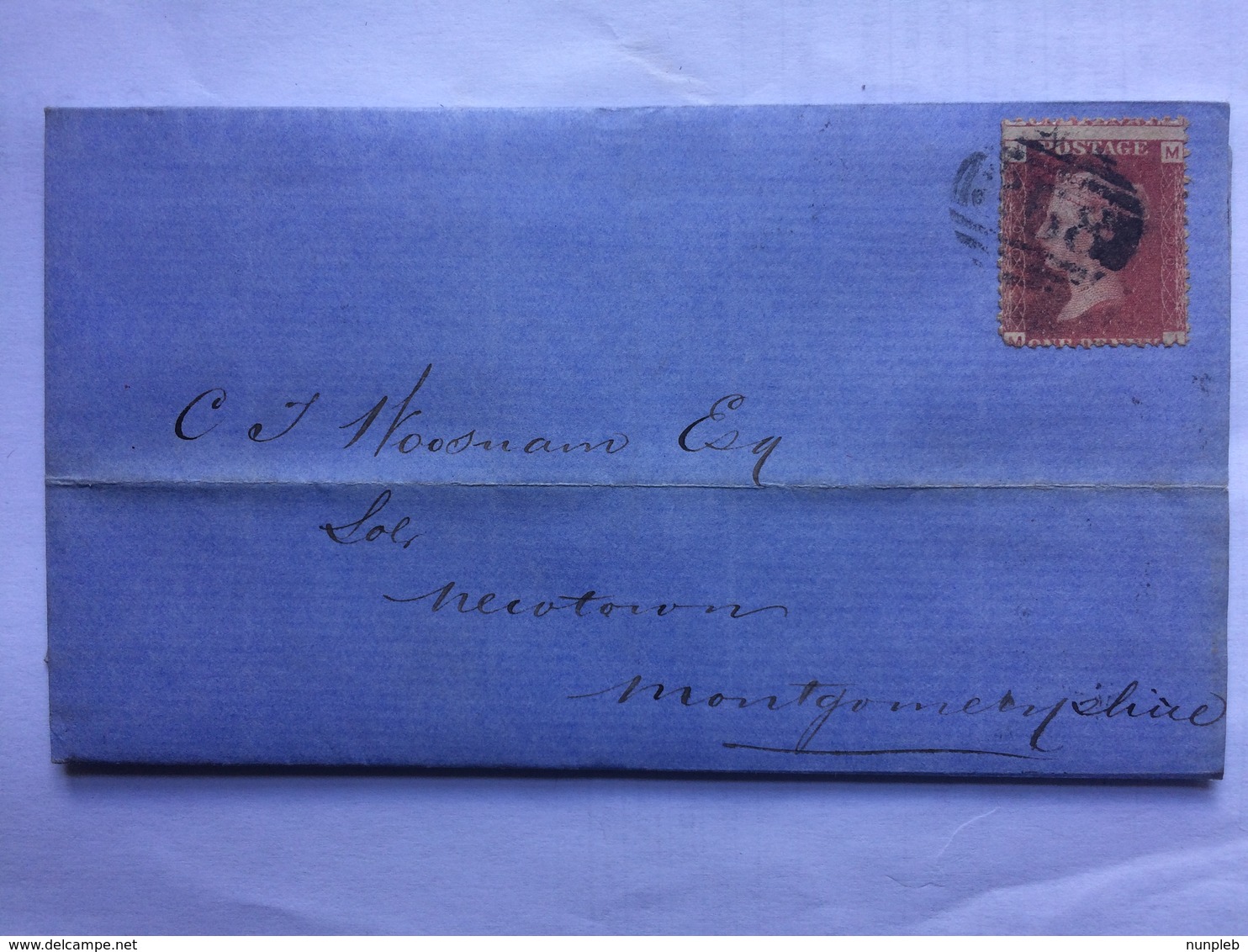 GB 1866 Wrapper West Bromwich To Newtown Montgomery Tied With 1d Red Plate 90 - Covers & Documents