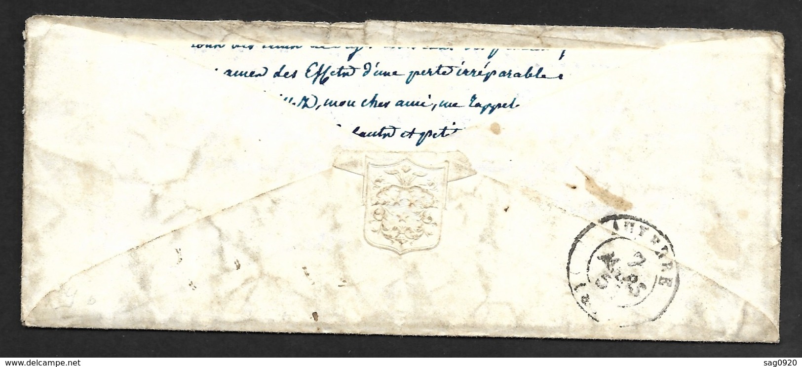 Aube-Lettre (Avec Sa Correspondance De Bercenay En Othe) Avec Cachet Type 14 De Estissac-Pour Auxerre - 1849-1876: Période Classique