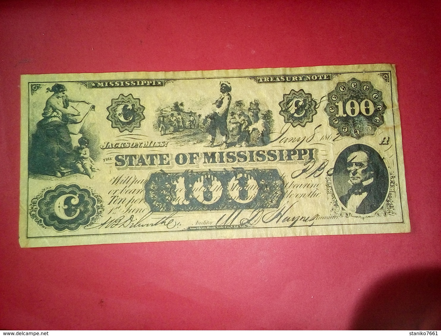 CONFEDERATE THE STATE OF VIRGINIA RICHMOND 100 DOLLARS ONE HUNDRED DOLLARS USA 1862 Reproduction - Devise De La Confédération (1861-1864)