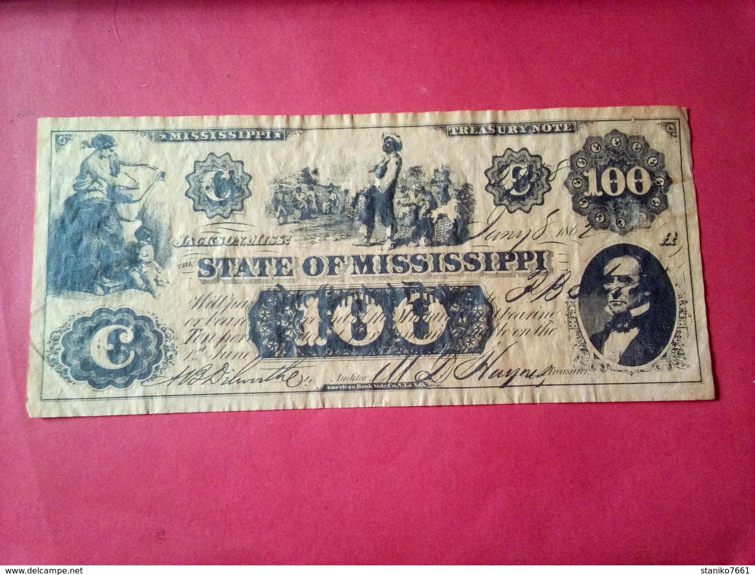 CONFEDERATE THE STATE OF VIRGINIA RICHMOND 100 DOLLARS ONE HUNDRED DOLLARS USA 1862 Reproduction - Devise De La Confédération (1861-1864)