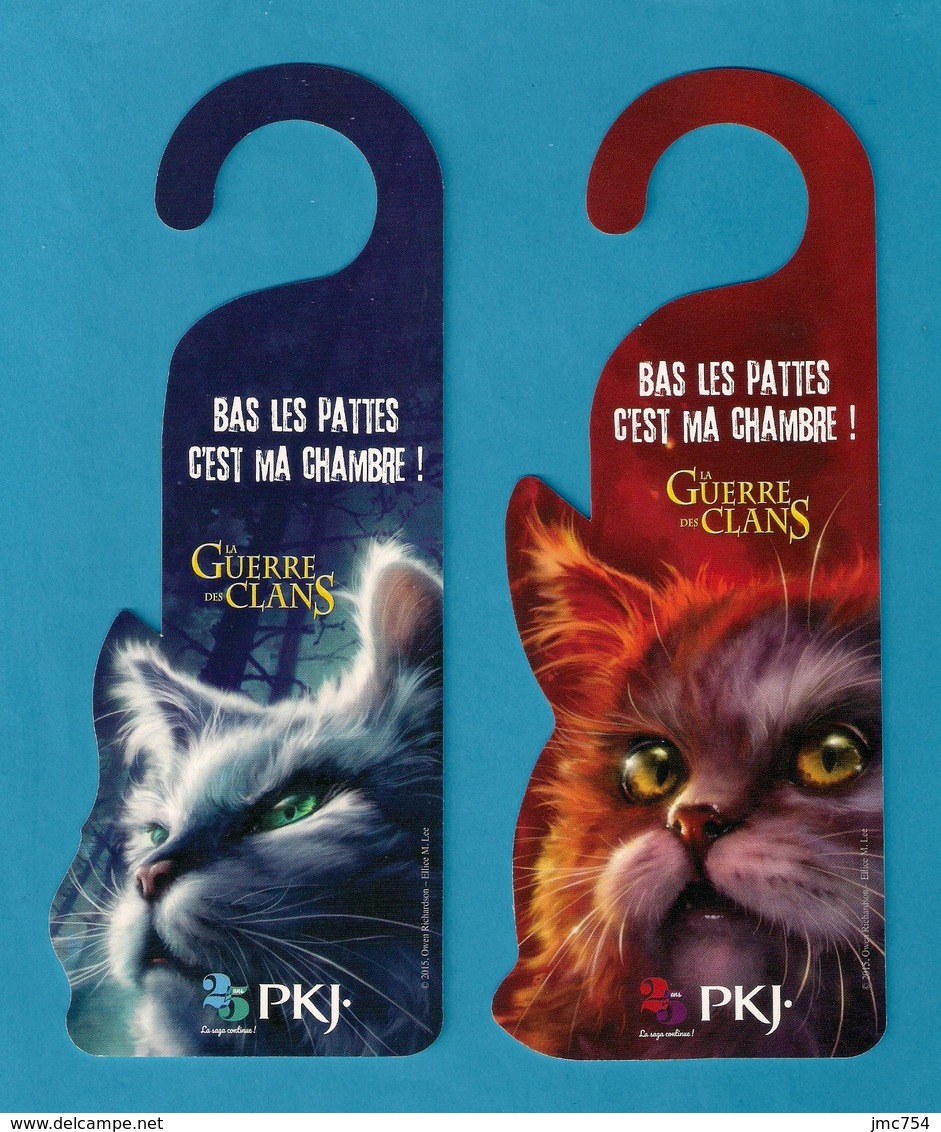 2 Marque Page Découpé, Accroche-porte PKJ.  Chats.   Bookmark - Bookmarks