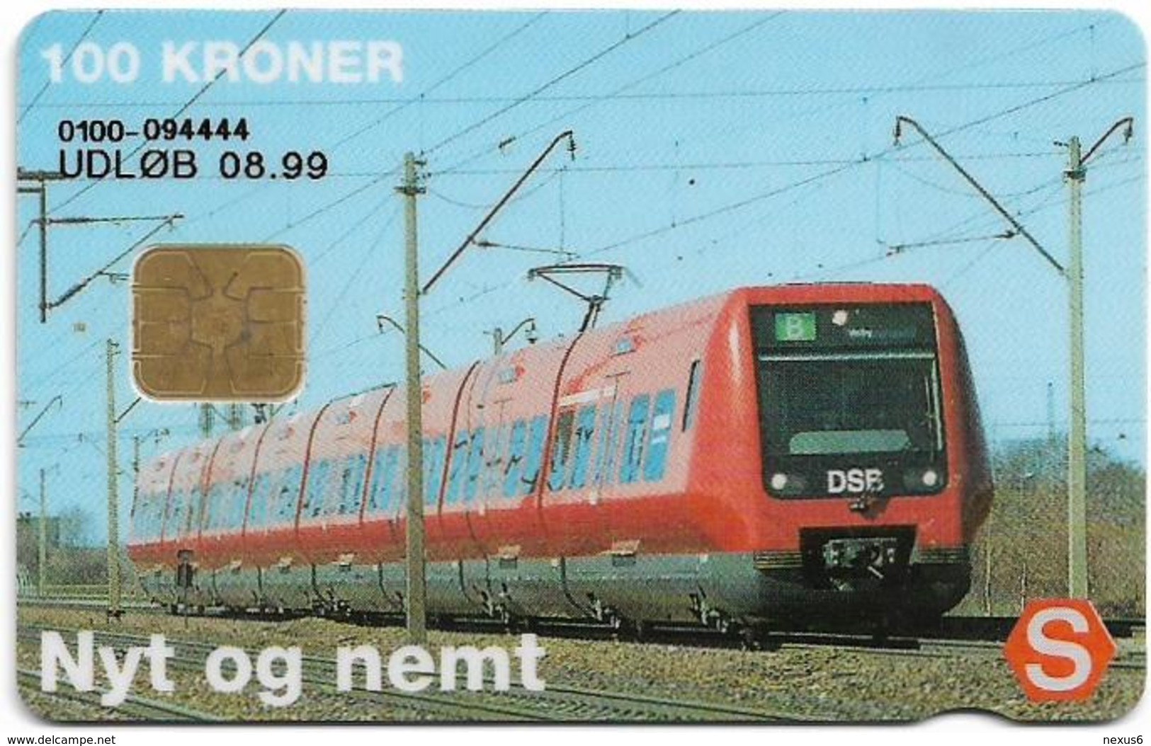 Denmark - Danmønt - DSB S-Train - DD161-B1 - (Chip Siemens S3) 100Kr. Exp. 08.1999, 5.000ex, Used - Denmark