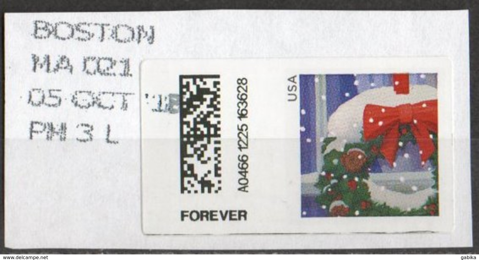 USA 2017 Scott 5146 Used Machine Stamp Boston, Christmas - Usati