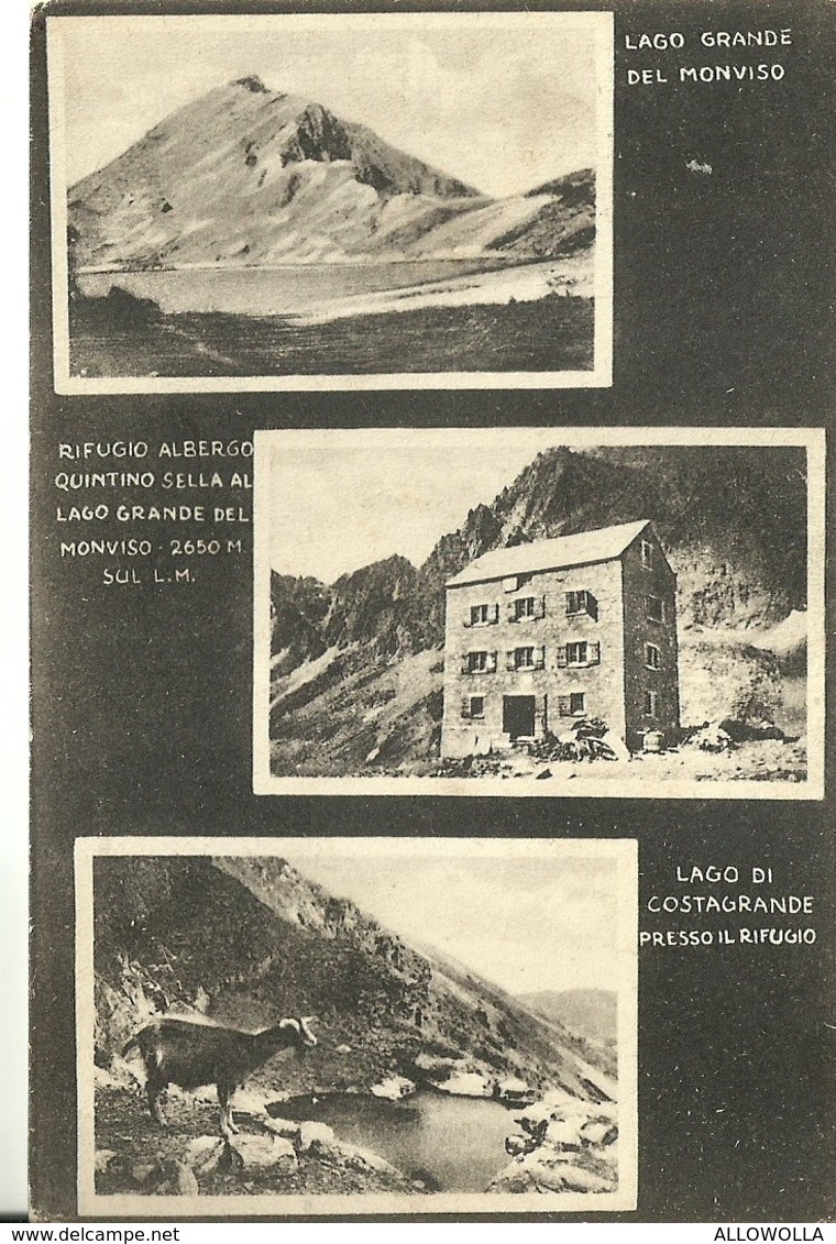 4291 "LAGO GRANDE DEL MONVISO-RIFUGIO Q. SELLA-LAGO DI COSTAGRANDE PRESSO IL RIFUGIO" 3 VEDUTE CART.POST.ORIG. SPED.1931 - Altri & Non Classificati