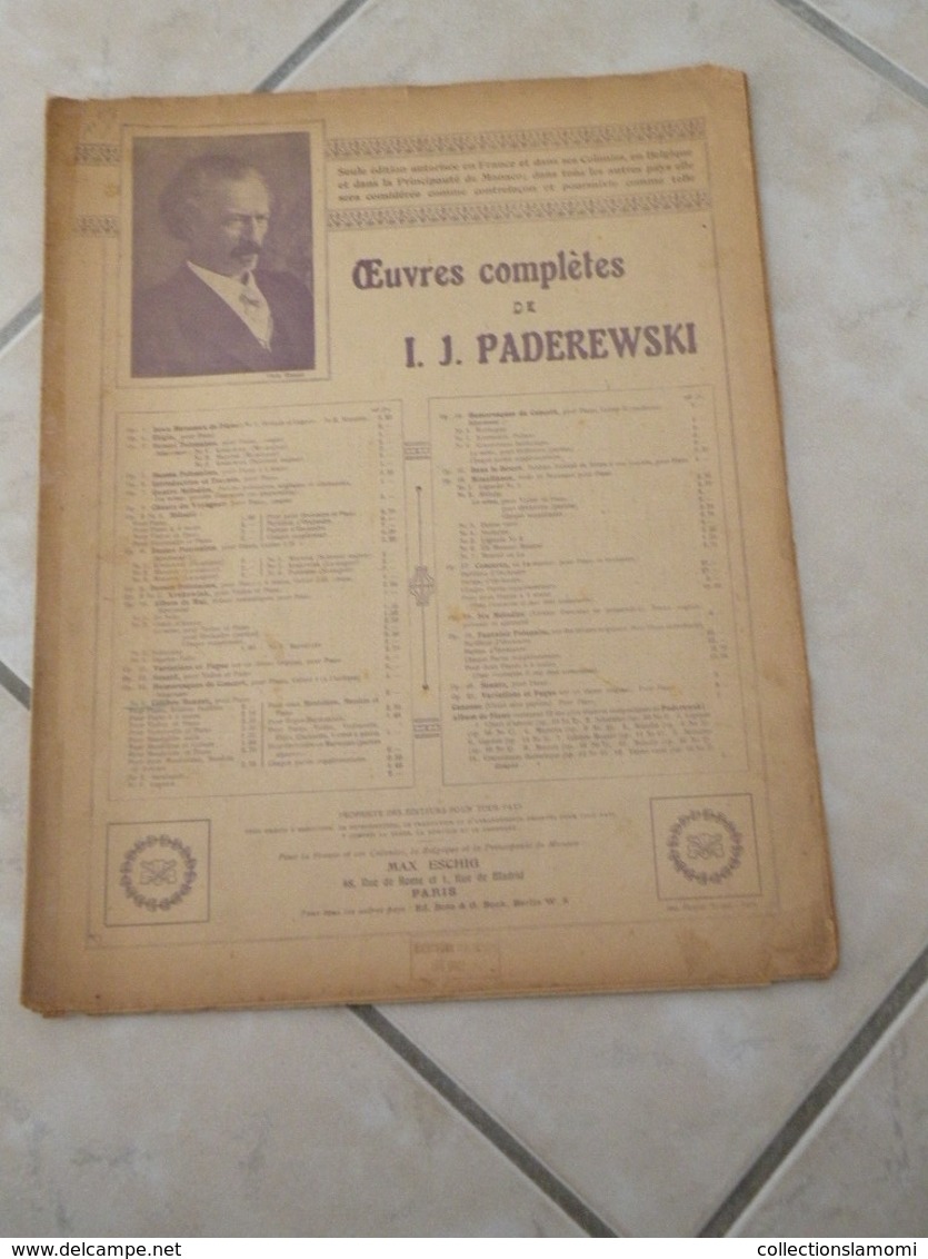 Menuet -(Musique I.J. Paderewski) - Partition (Piano) - Instruments à Clavier