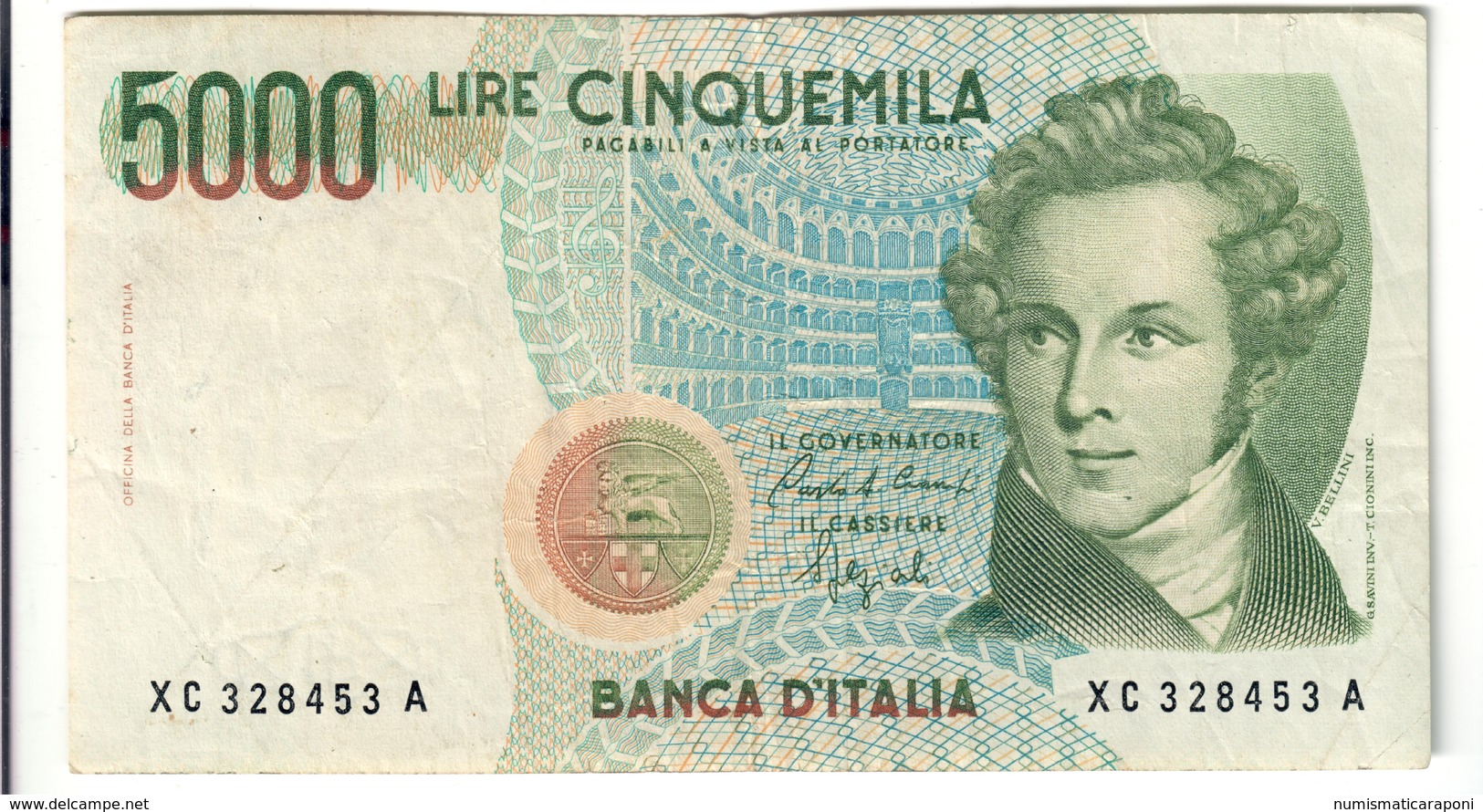 5000 LIRE BELLINI SERIE SOSTITUTIVA XC 1992  Raro NON TRATTATO LOTTO 2564 - 5000 Lire