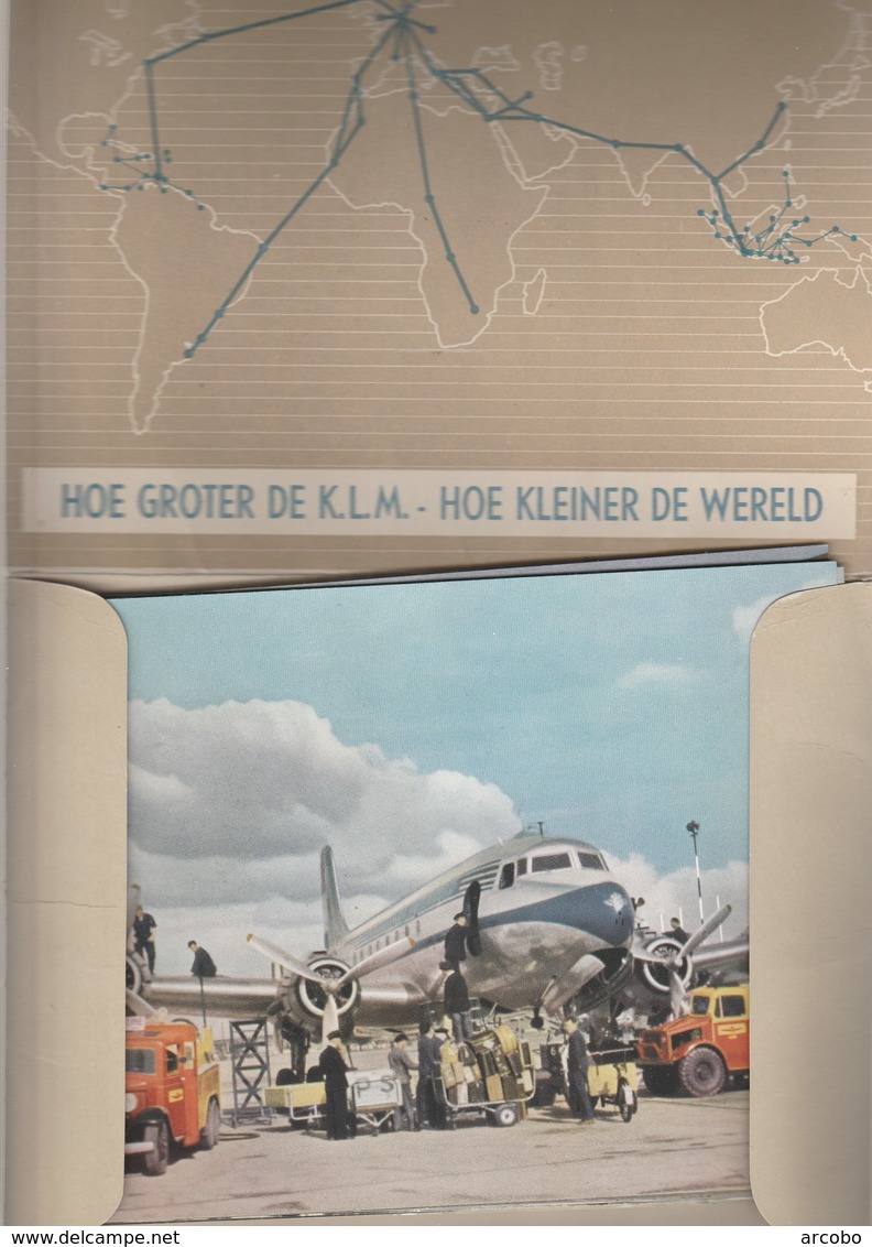 KLM KLEURENFOTO MAPJE , 12 Foto's Omstreeks 1950 - Cadeaux Promotionnels