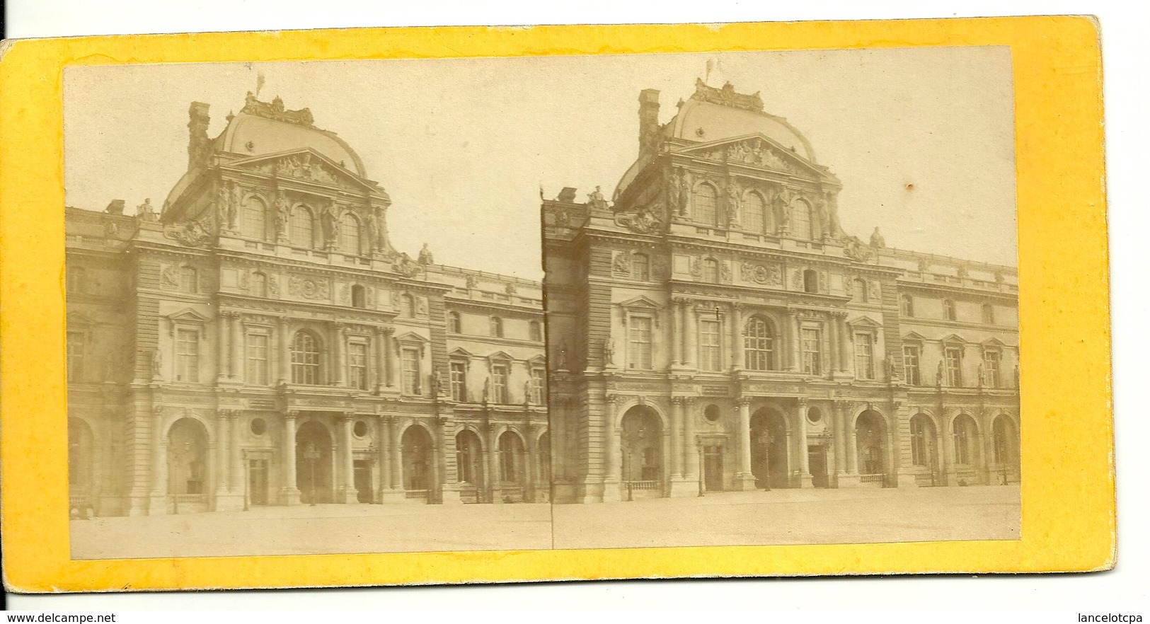 PHOTO STEREOTYPE SUR SUPPORT CARTON / PARIS - LE LOUVRE - Anciennes (Av. 1900)