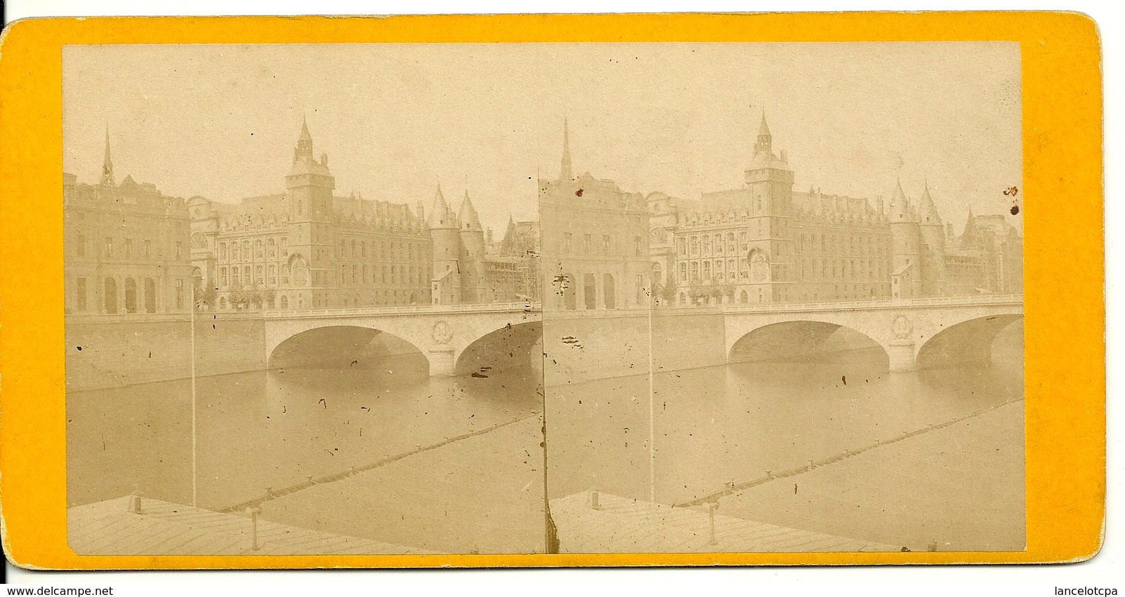 PHOTO STEREOTYPE SUR SUPPORT CARTON / PARIS - LA CONCIERGERIE - Anciennes (Av. 1900)