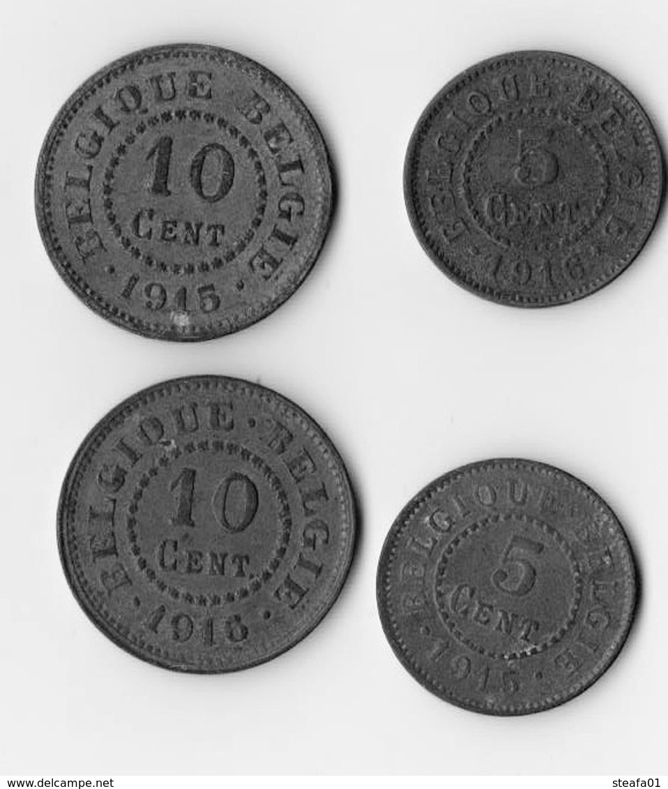 Belgie, Belgique, Oorlogsmunten Wereldoorlog I, 10 En 5 Cent, Collectors! - Altri & Non Classificati