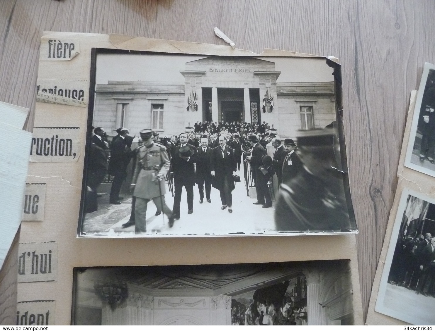 Archive Photo Et Cartes Photos Reims Maire Et Personnalités Collées Sur Papier - Célébrités