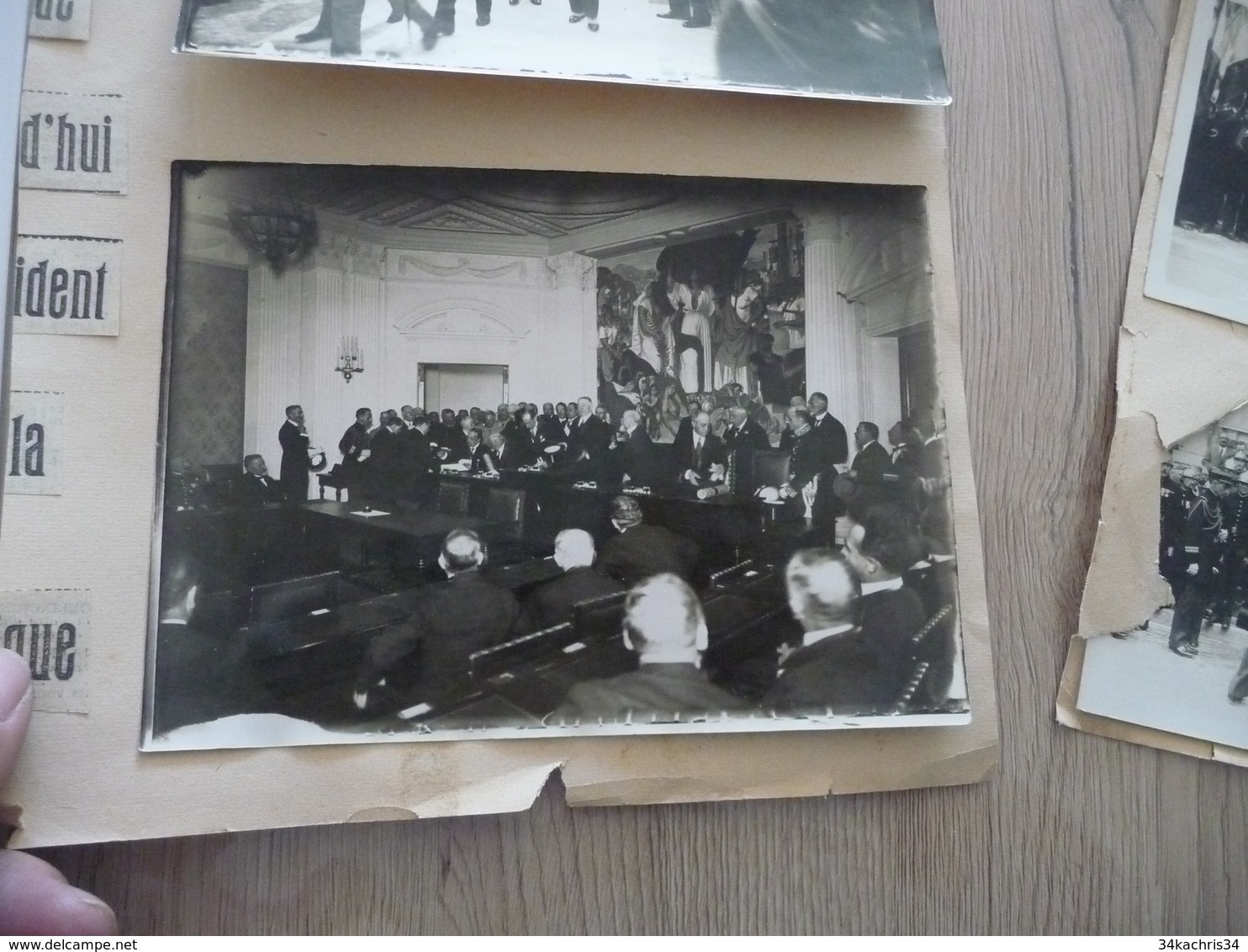 Archive Photo Et Cartes Photos Reims Maire Et Personnalités Collées Sur Papier - Célébrités