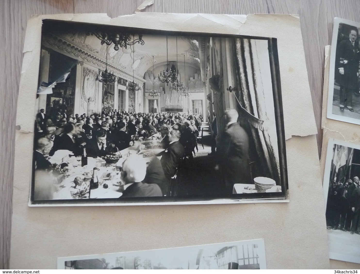 Archive photo et cartes photos Reims maire et personnalités collées sur papier