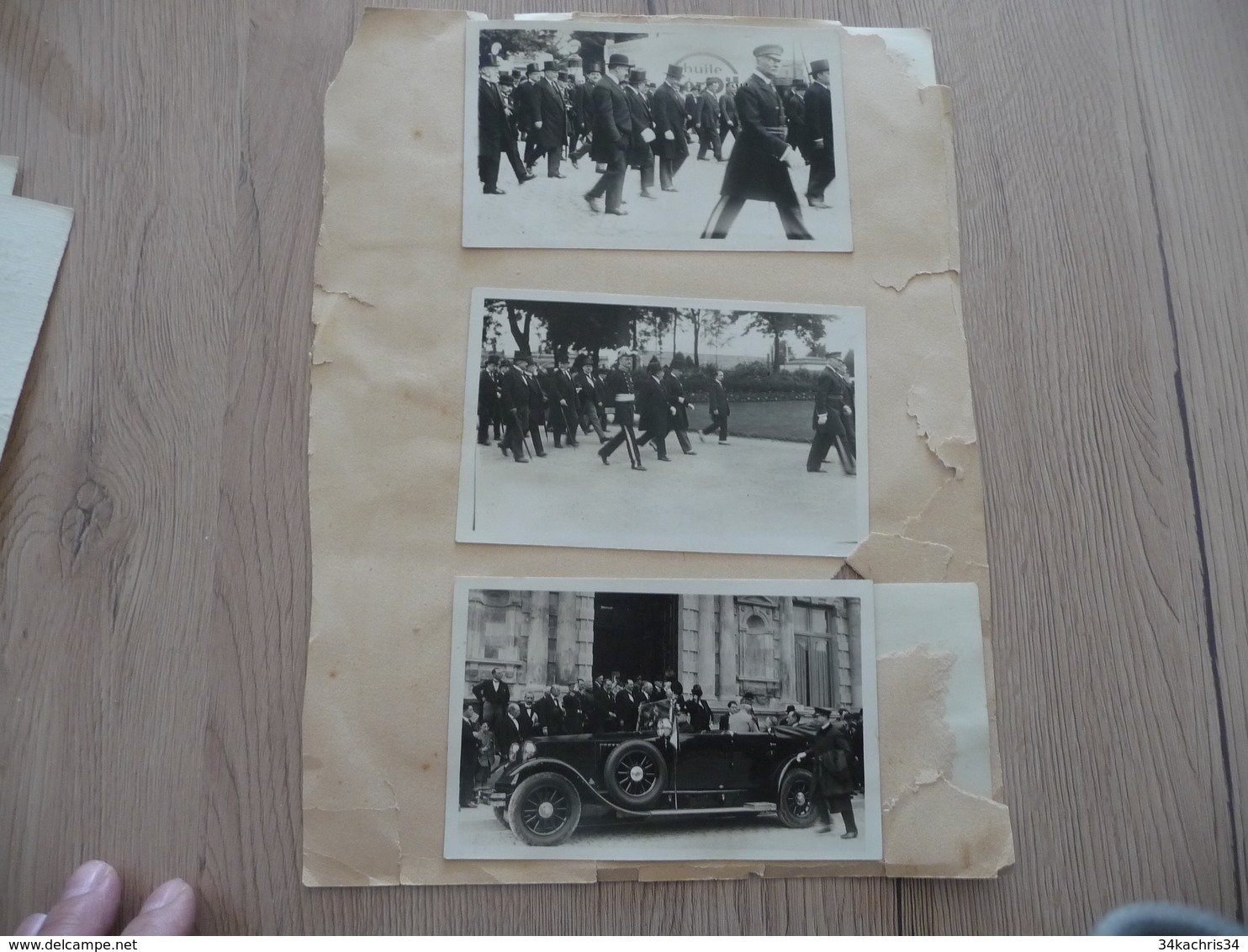 Archive photo et cartes photos Reims maire et personnalités collées sur papier