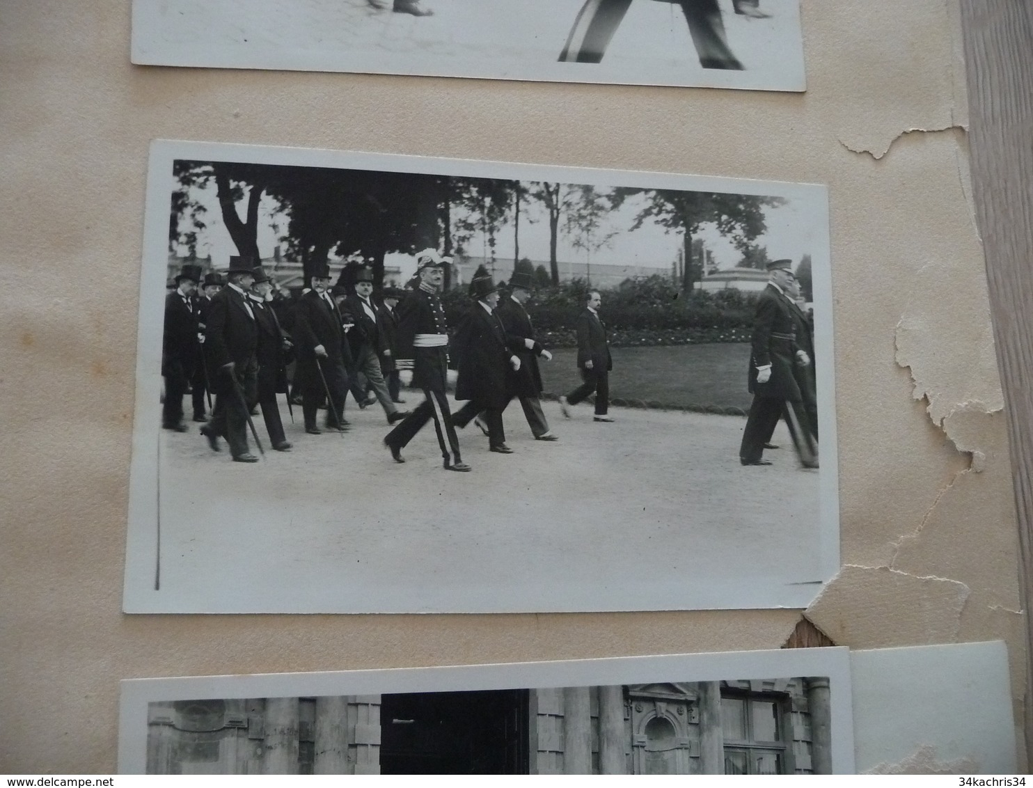 Archive photo et cartes photos Reims maire et personnalités collées sur papier