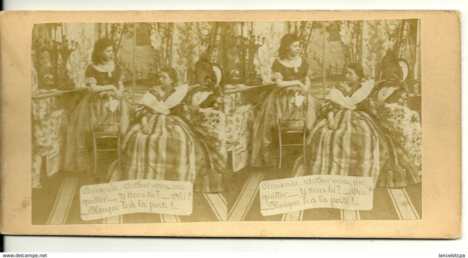PHOTO STEREOTYPE SUR SUPPORT CARTON / PAROLES DE FEMMES - LA RUPTURE - Anciennes (Av. 1900)