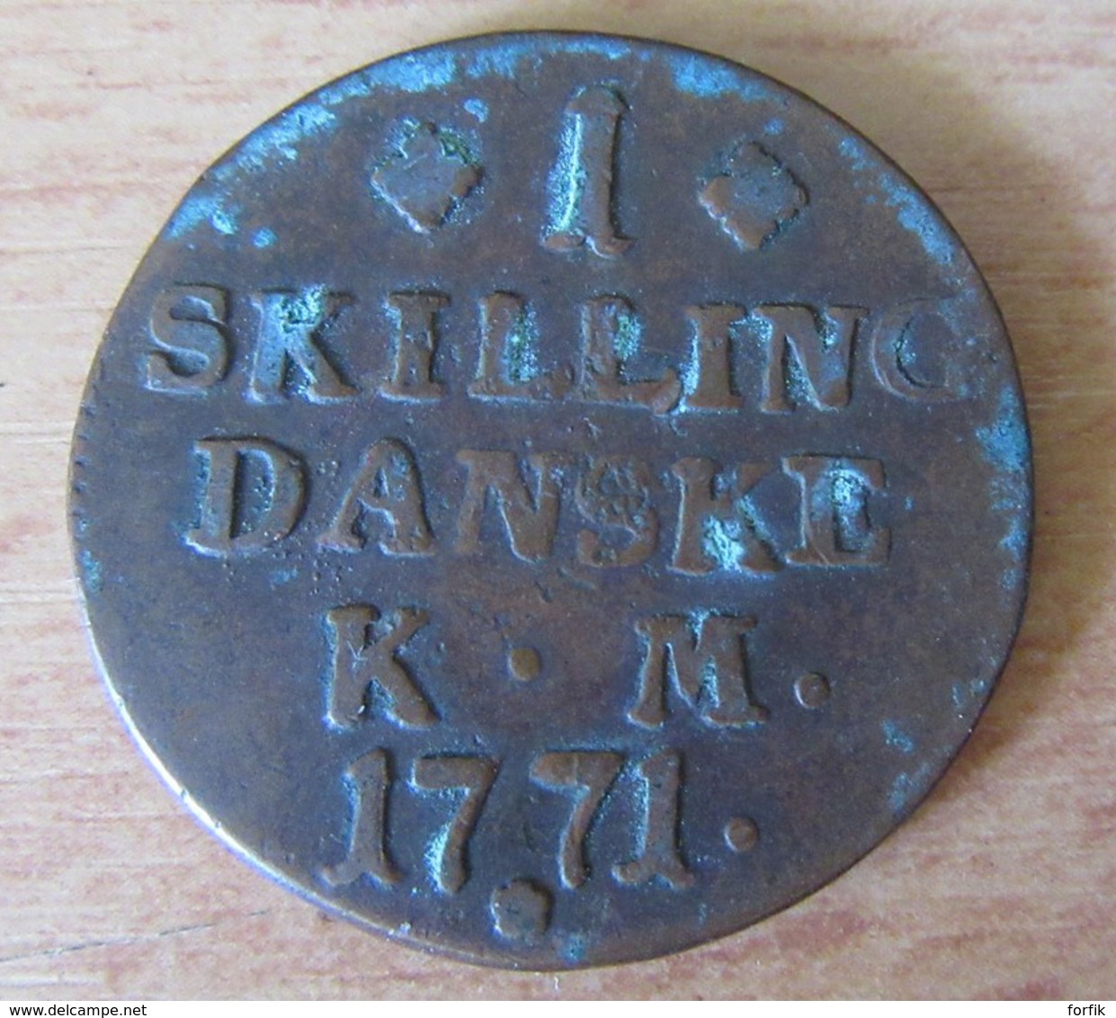 Danemark - Monnaie Ancienne : 1 Skilling 1771 - Danimarca