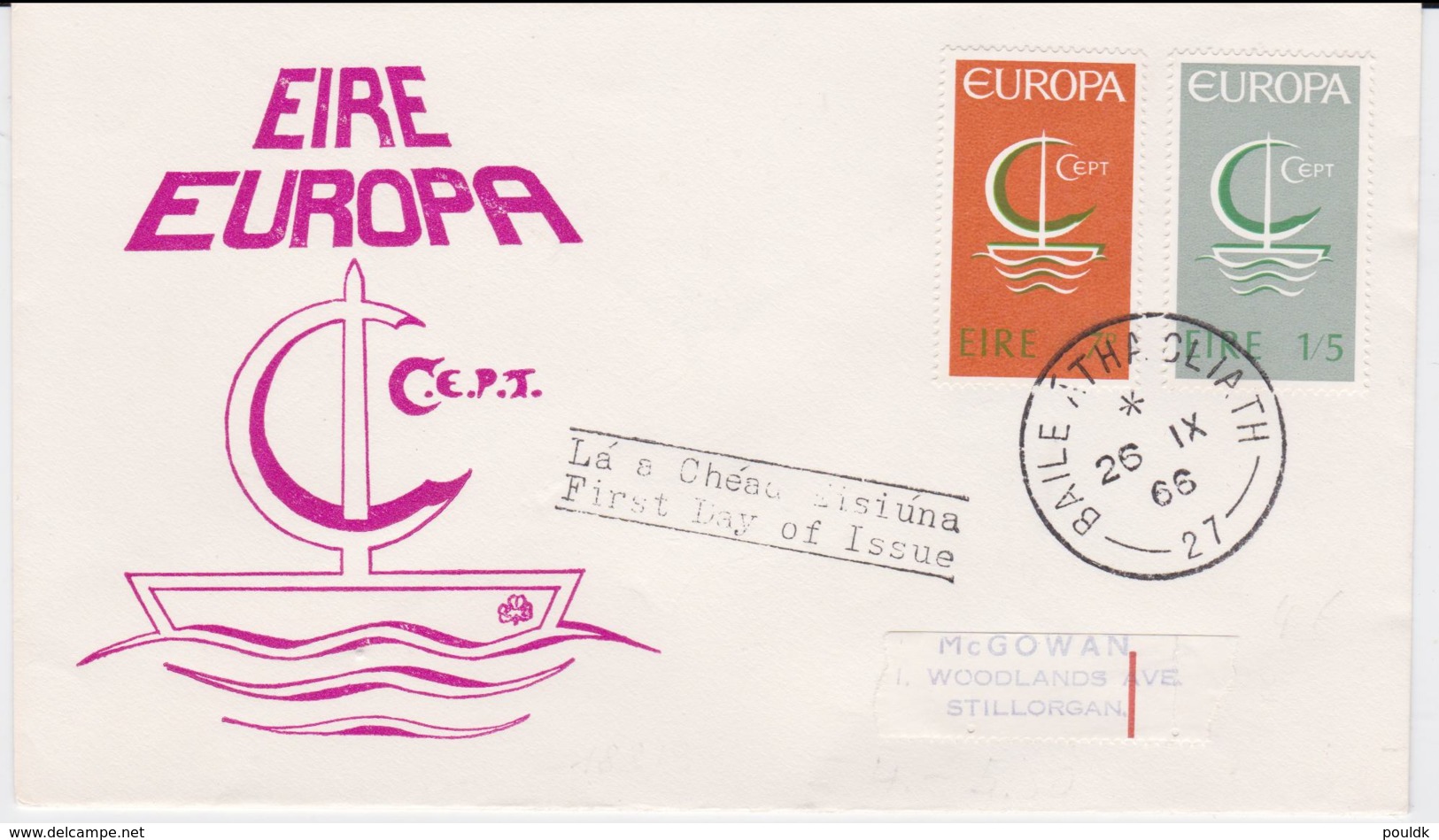 Ireland 1966 FDC Europa CEPT (G100-36) - 1966