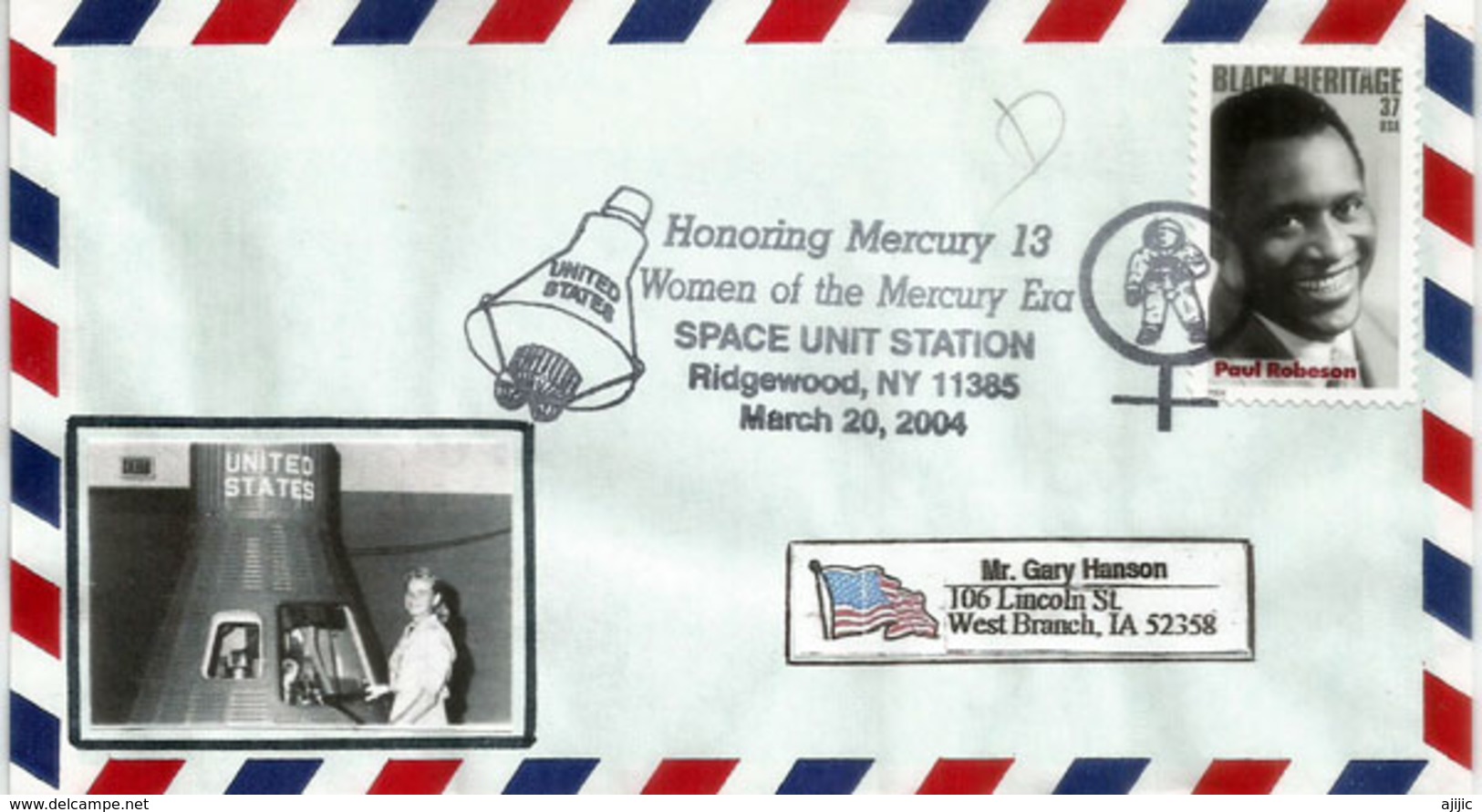 USA. "Women In Space Program". Honouring Mercury 13.Space Unit Station, Special Cover Year 2004 - North  America