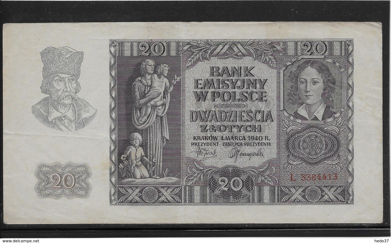 Pologne - 20 Zlotych - Pick N°95 - 1940 - TTB - Pologne