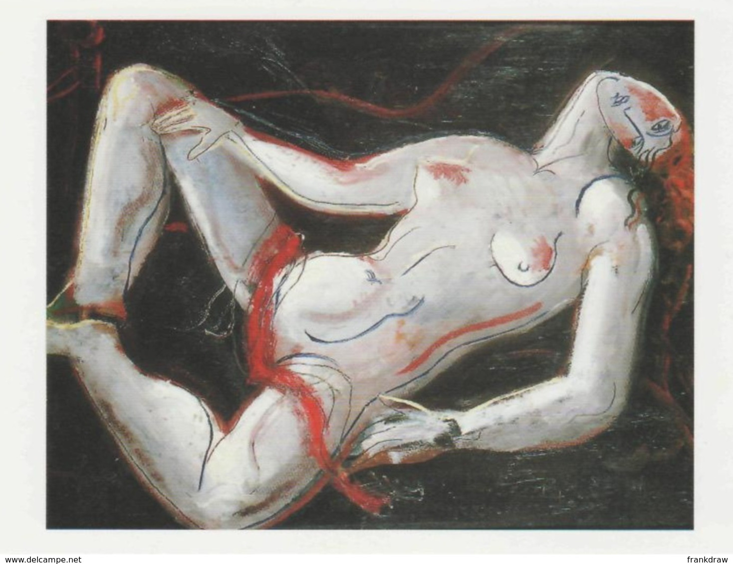 Postcard - Art - Christopher Wood (1901-1930) - Reclining Nude - Card No. MU 2254 - Paintings