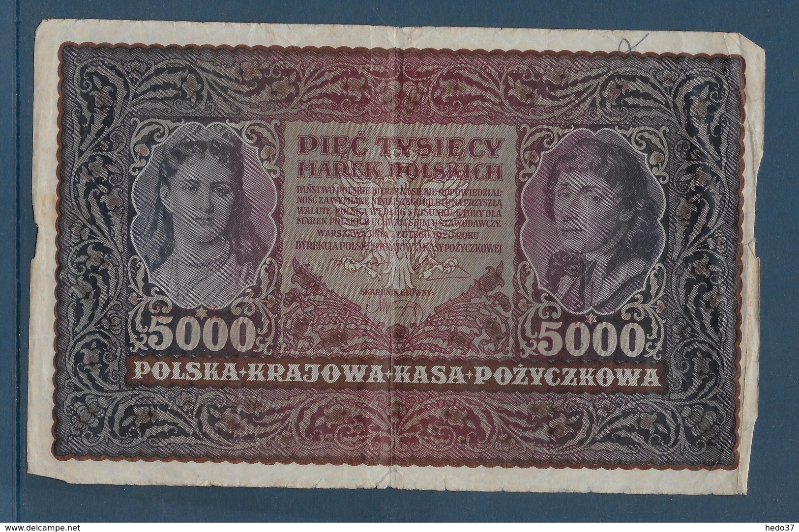 Pologne - 5000 Marek - Pick N°31 - 1920 - B/TB - Pologne