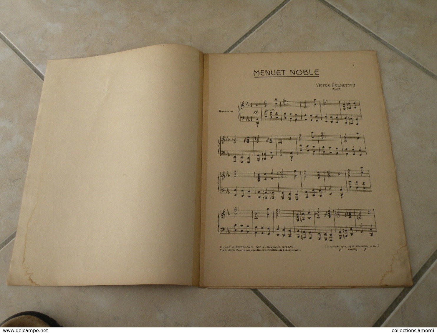 Menuet Noble -(Musique Victor Dolmetsch) - Partition (Piano)1904 - Strumenti A Tastiera