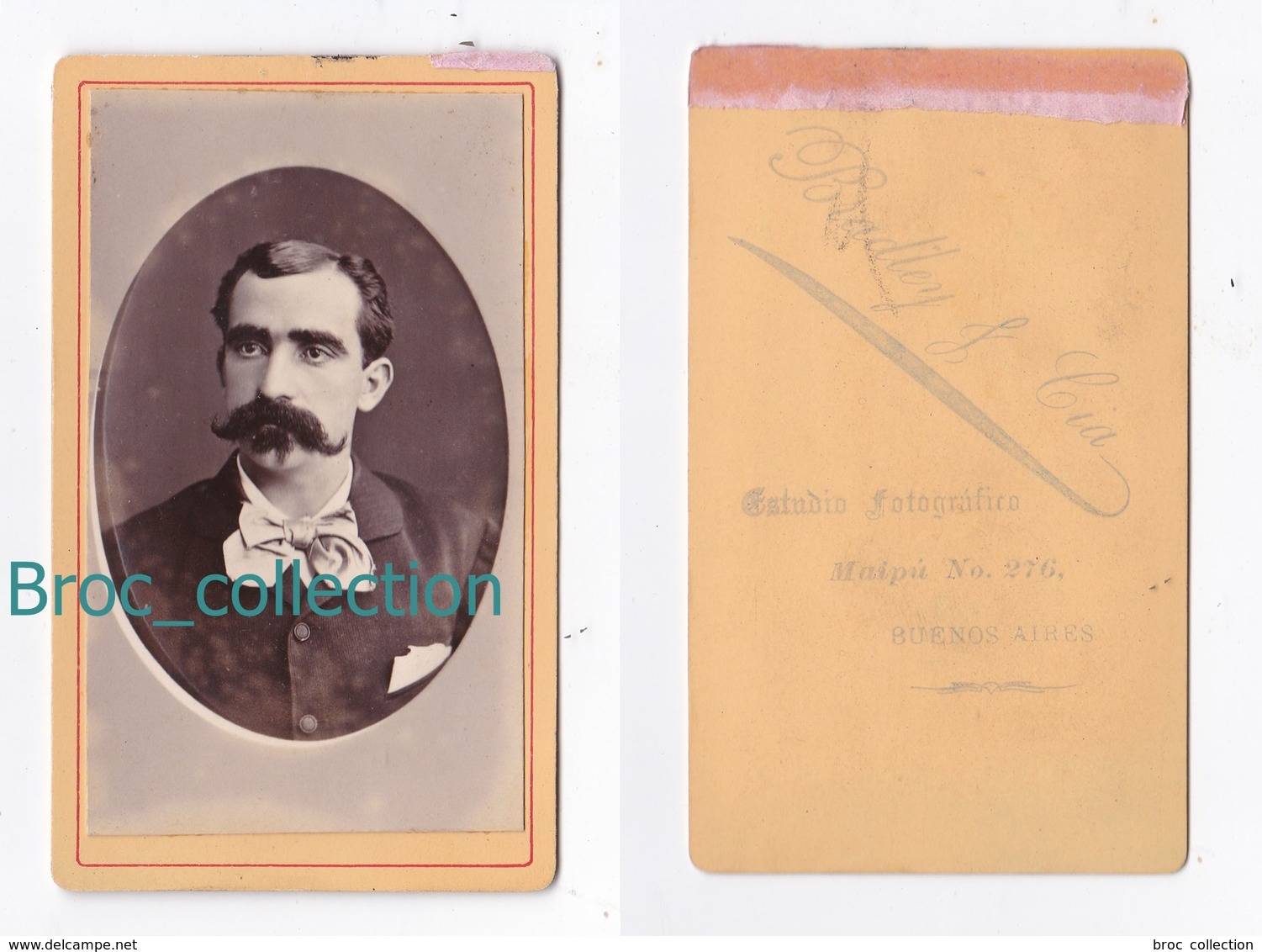 Photo Cdv D'un Homme, Photographe Bradley Y Cia, Buenos Aires, Album Seguin - Anciennes (Av. 1900)