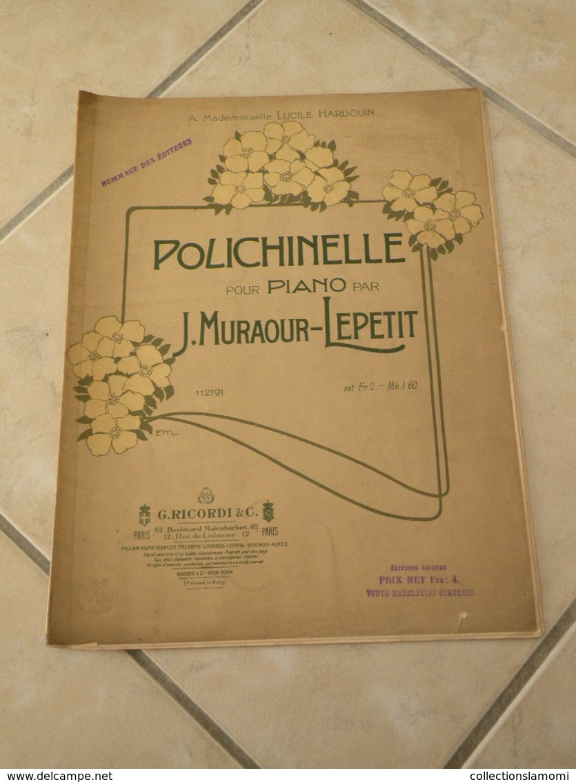 Polichinelle (A Mademoiselle Lucie Hardouin) -(Musique J. Muracour-Lepetit) - Partition (Piano) - Strumenti A Tastiera