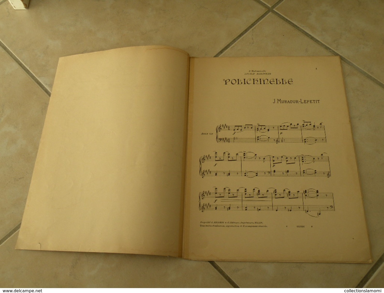 Polichinelle (A Mademoiselle Lucie Hardouin) -(Musique J. Muracour-Lepetit) - Partition (Piano) - Strumenti A Tastiera