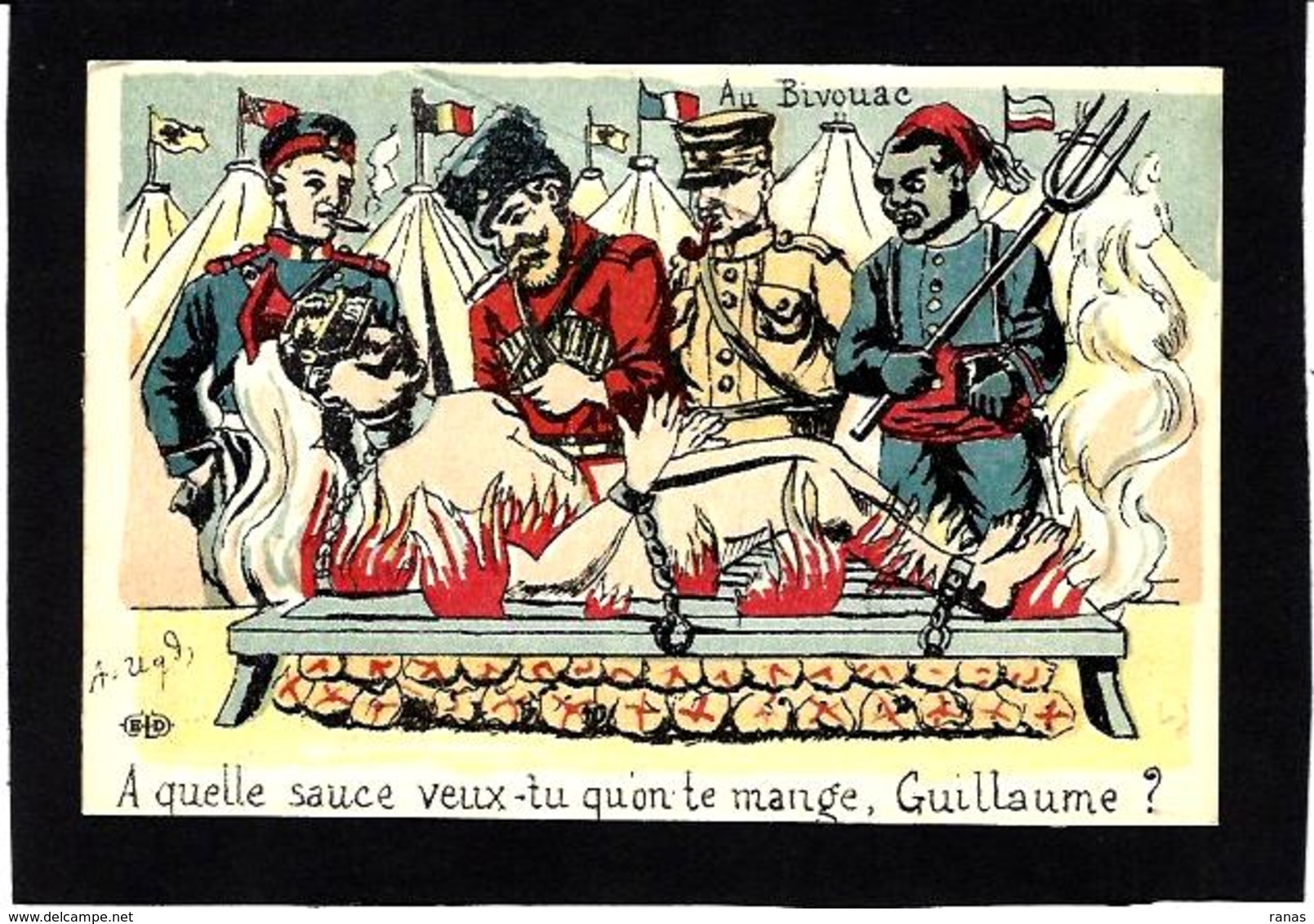 CPA Négritude Turco Satirique Caricature Guerre War WWI Anti Kaiser Germany  Non Circulé Russie - Umoristiche