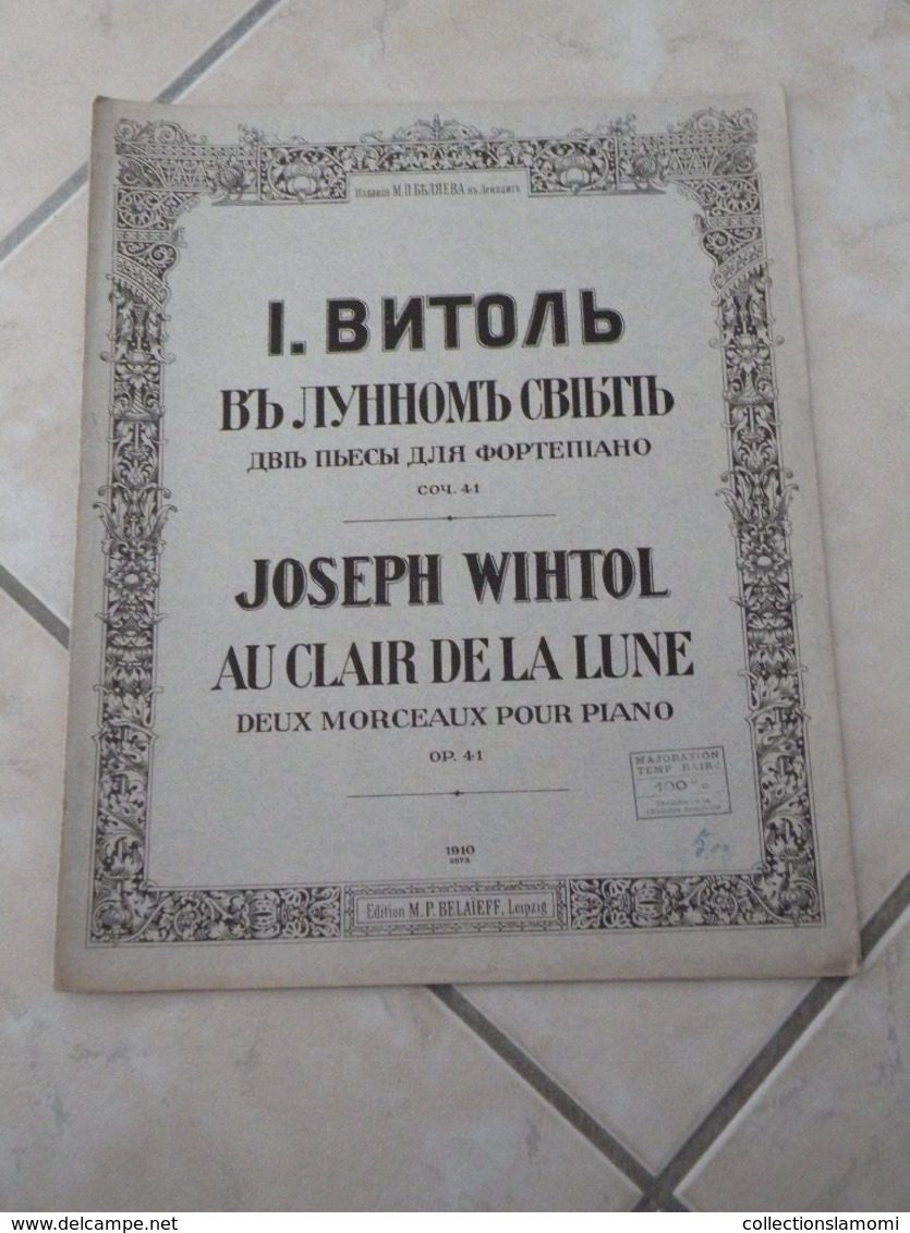 Dors Mon Enfant & Chant Des Ondes -(Musique Joseph Wihtol) - Partition (Piano) - Klavierinstrumenten