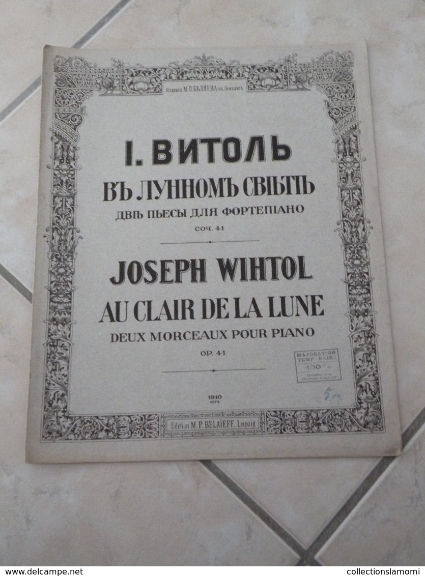 Dors Mon Enfant & Chant Des Ondes -(Musique Joseph Wihtol) - Partition (Piano) - Instruments à Clavier