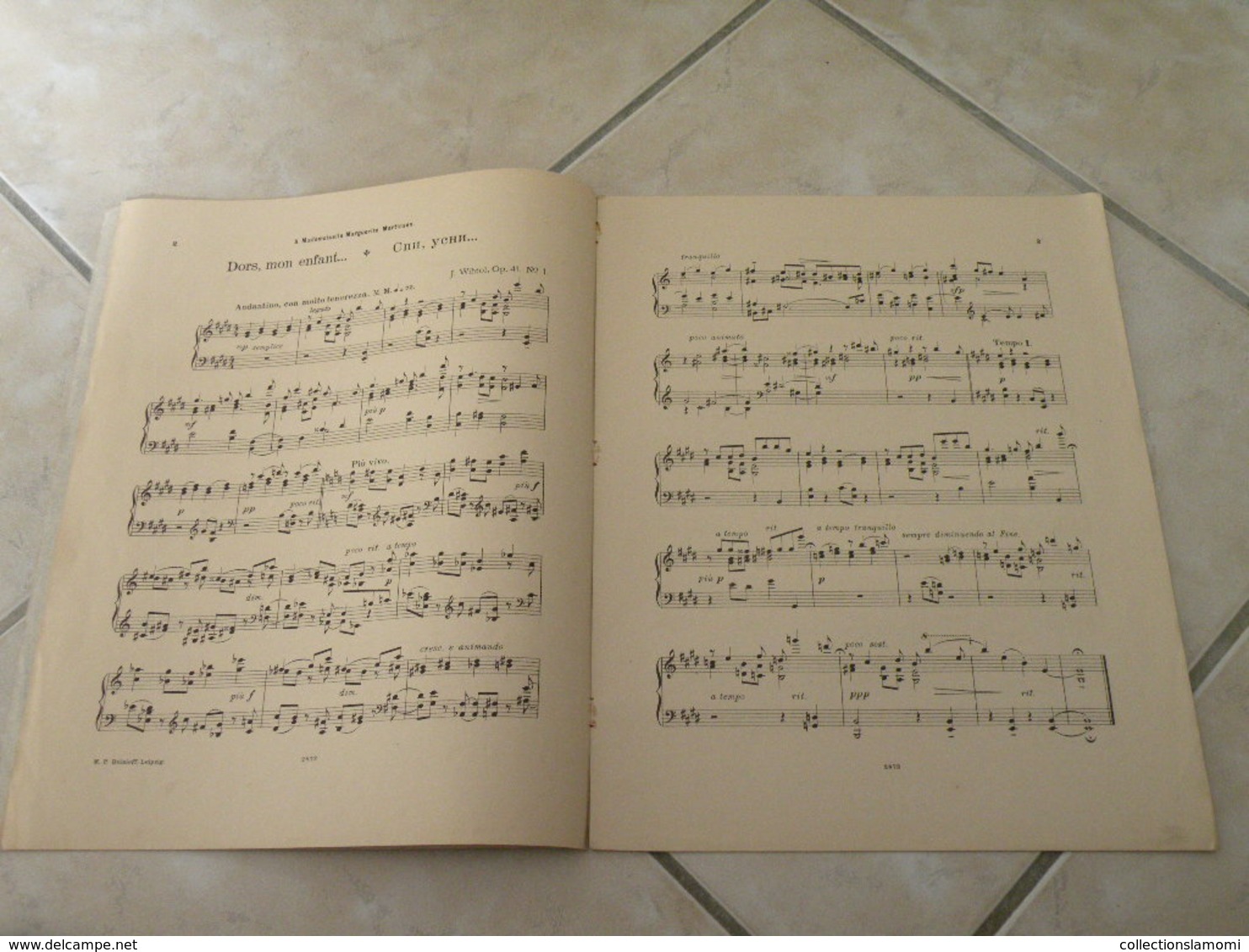 Dors Mon Enfant & Chant Des Ondes -(Musique Joseph Wihtol) - Partition (Piano) - Instruments à Clavier