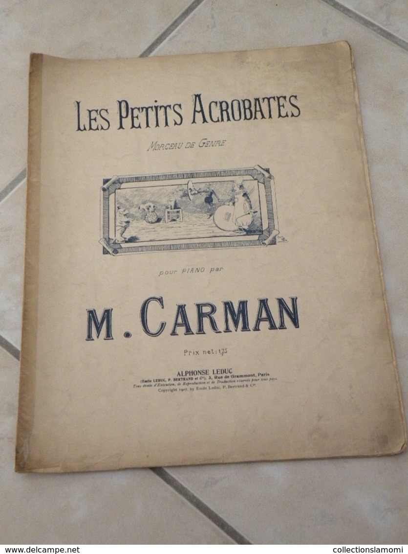 Les Petits Acrobates -(Musique Marius Carman) - Partition (Piano)1907 - Instruments à Clavier