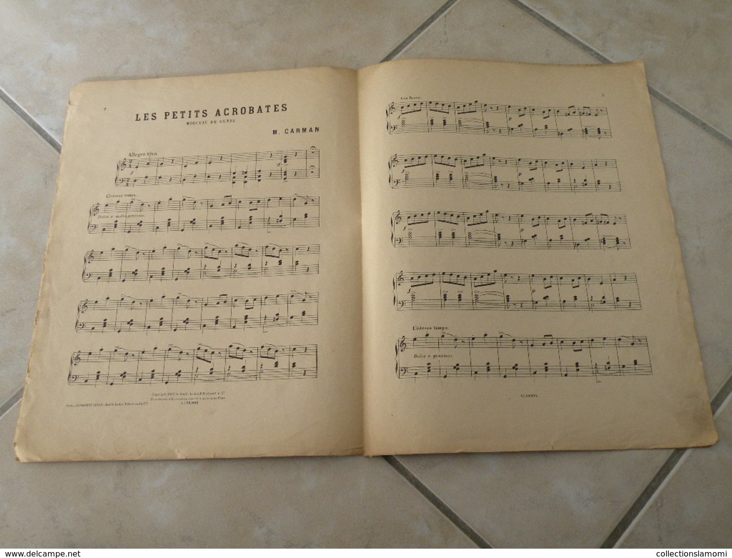 Les Petits Acrobates -(Musique Marius Carman) - Partition (Piano)1907 - Tasteninstrumente