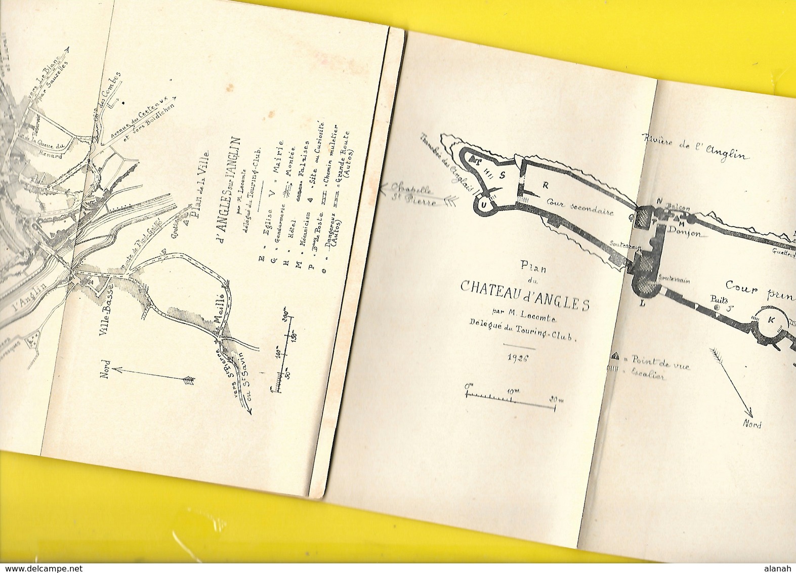 1926 Archéologie ANGLE Sur L'ANGLIN 32 Pages + 2 Plans + Couverture Format 11,5 X 17,5 Cm - Poitou-Charentes